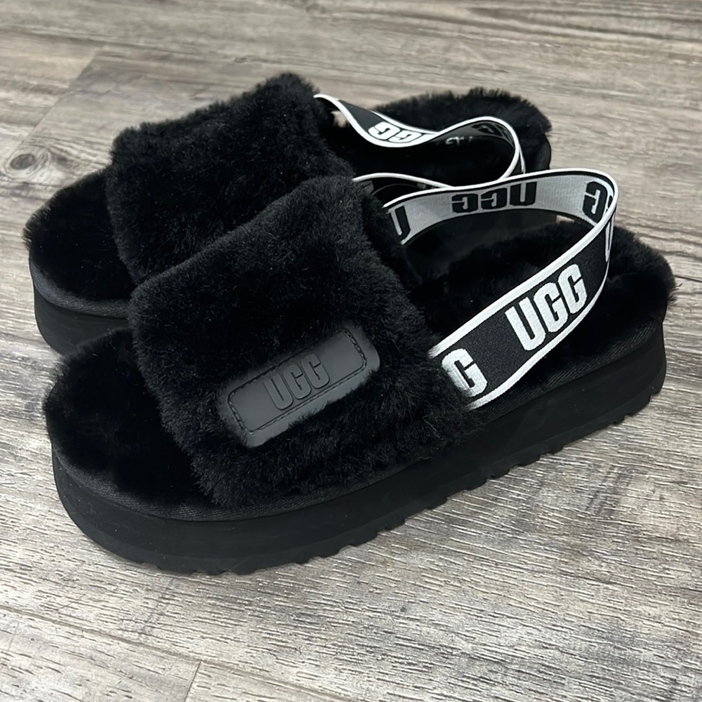 New UGG Black Disco Slide Slippers